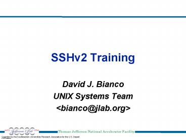 SSHv2 Training