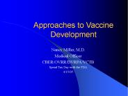Approaches to Vaccine Development