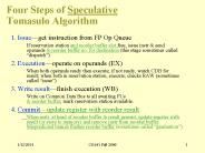 Four Steps of Speculative Tomasulo Algorithm