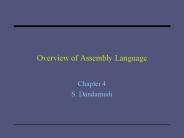 Overview of Assembly Language