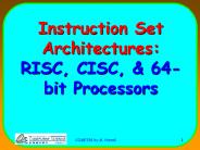 Instruction Set Architectures: RISC, CISC,