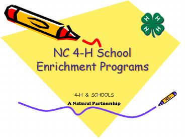 NC 4H School Enrichment Programs