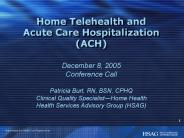 Home Telehealth and Acute Care Hospitalization ACH