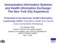 Immunization Information Systems and Health Information Exchange: The New York City Experience Prese PowerPoint PPT Presentation