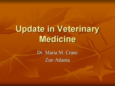 Update in Veterinary Medicine presentation | free to view