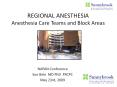 REGIONAL ANESTHESIA Anesthesia Care Teams and Block Areas PowerPoint PPT Presentation