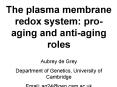 The plasma membrane redox system: proaging and antiaging roles PowerPoint PPT Presentation