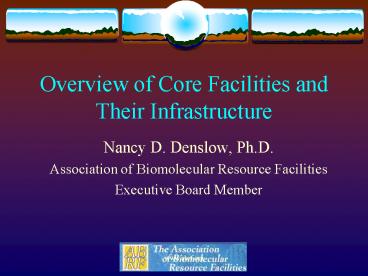 Overview of Core Facilities and Their Infrastructure presentation ...