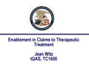 Enablement in Claims to Therapeutic Treatment