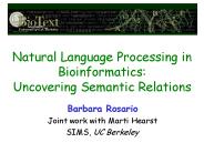 Natural Language Processing in Bioinformatics: Uncovering Semantic Relations
