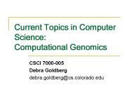 Current Topics in Computer Science: Computational Genomics