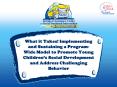 What it Takes Implementing and Sustaining a ProgramWide Model to Promote Young Childrens Social Deve PowerPoint PPT Presentation