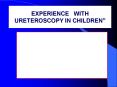 EXPERIENCE   WITH URETEROSCOPY IN CHILDREN  DR.SUNIL SHROFF,  MS,  D.Urol (Lond.),  FRCS (UK), PowerPoint PPT Presentation