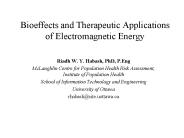 Bioeffects and Therapeutic Applications of Electromagnetic Energy