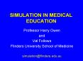 SIMULATION IN MEDICAL EDUCATION PowerPoint PPT Presentation