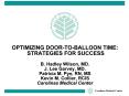 OPTIMIZING DOOR-TO-BALLOON TIME: PowerPoint PPT Presentation