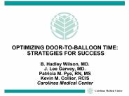 OPTIMIZING DOOR-TO-BALLOON TIME: