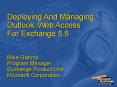 Deploying and Managing Outlook Web Access PowerPoint PPT Presentation