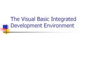 The Visual Basic Integrated Development Environment