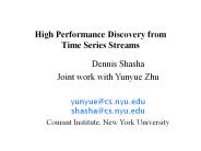 High Performance Discovery from Time Series Streams
