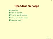 The Class Concept