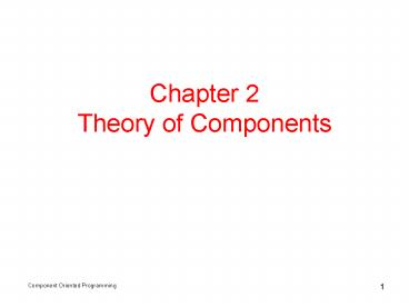 Chapter 2 Theory of Components