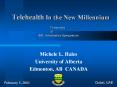 Telehealth In the New Millennium PowerPoint PPT Presentation