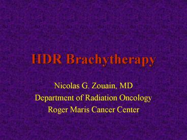 HDR Brachytherapy