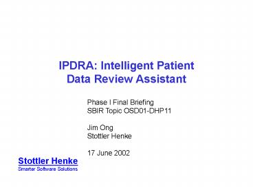 IPDRA: Intelligent Patient Data Review Assistant
