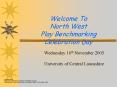Welcome To North West Play Benchmarking Celebration Day PowerPoint PPT Presentation