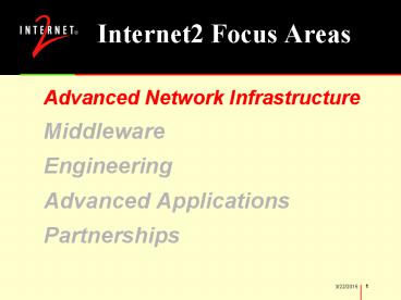 Internet2 Focus Areas
