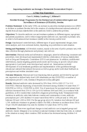 Improving Antibiotic use through a Nationwide Decentralized Project