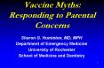Vaccine Myths: Responding to Parental Concerns PowerPoint PPT Presentation
