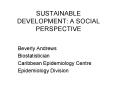SUSTAINABLE DEVELOPMENT: A SOCIAL PERSPECTIVE PowerPoint PPT Presentation