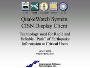 QuakeWatch System CISN Display Client