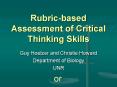 Rubricbased Assessment of Critical Thinking Skills PowerPoint PPT Presentation