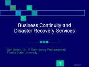 Business Continuity and Disaster Recovery Services