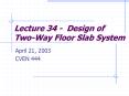 Lecture 34 Design of TwoWay Floor Slab System PowerPoint PPT Presentation