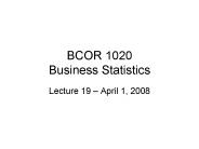 BCOR 1020 Business Statistics