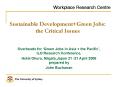 Sustainable Development Green Jobs: the Critical Issues PowerPoint PPT Presentation