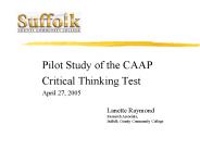 Pilot Study of the CAAP