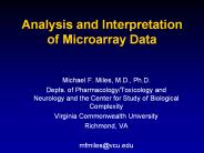 Analysis and Interpretation of Microarray Data