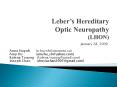 Lebers Hereditary Optic Neuropathy LHON PowerPoint PPT Presentation