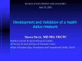 Development and Validation of a health status measure PowerPoint PPT Presentation