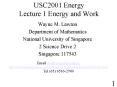 USC2001 Energy Lecture 1 Energy and Work PowerPoint PPT Presentation