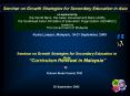 Seminar on Growth Strategies for Secondary Education in Asia PowerPoint PPT Presentation