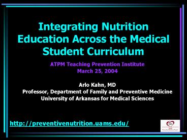 Integrating Nutrition Education Across the Medical Student Curriculum
