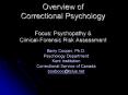Overview of Correctional Psychology Focus: Psychopathy PowerPoint PPT Presentation