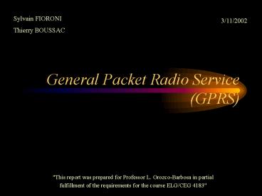 General Packet Radio Service GPRS