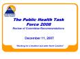The Public Health Task Force 2008 Review of Committee Recommendations PowerPoint PPT Presentation